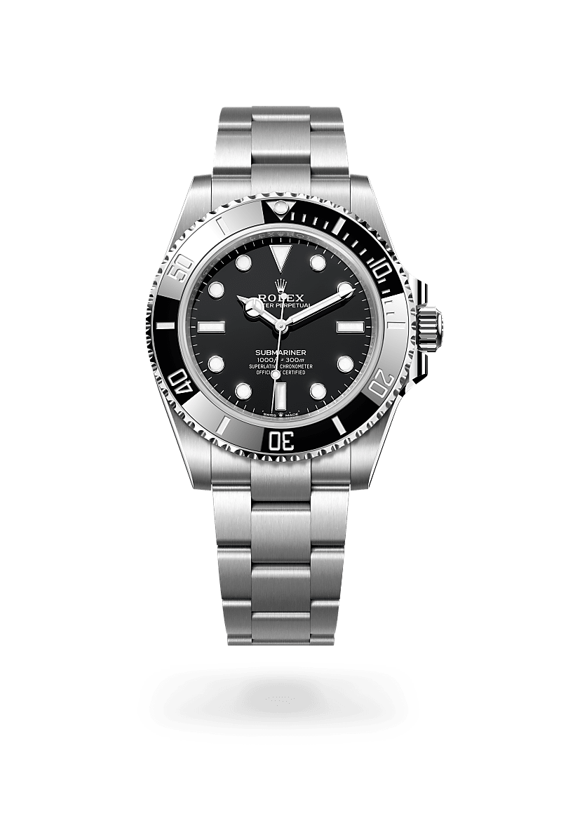 rolex SUBMARINER front view in Oystersteel, M124060-0001 - Nowwatch