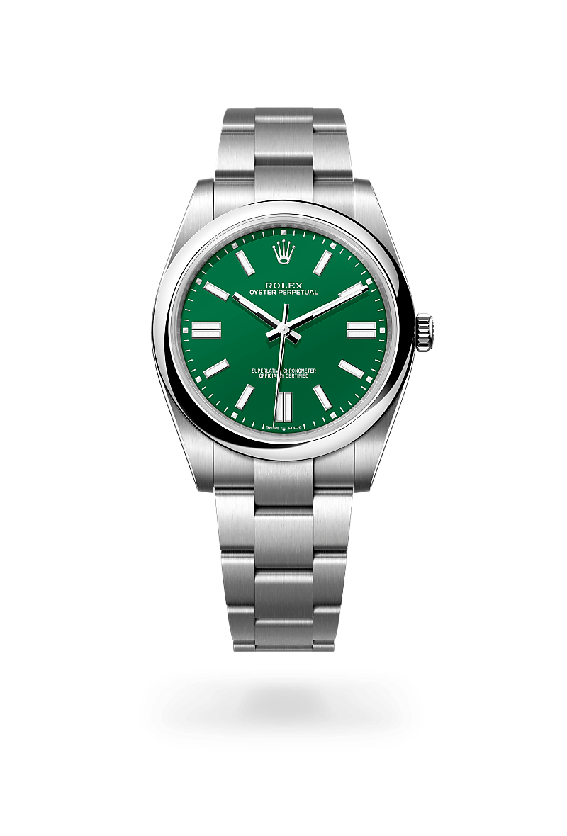 오이스터스틸 소재의 롤렉스 OYSTER PERPETUAL 정면, M124300-0005 - 나우워치