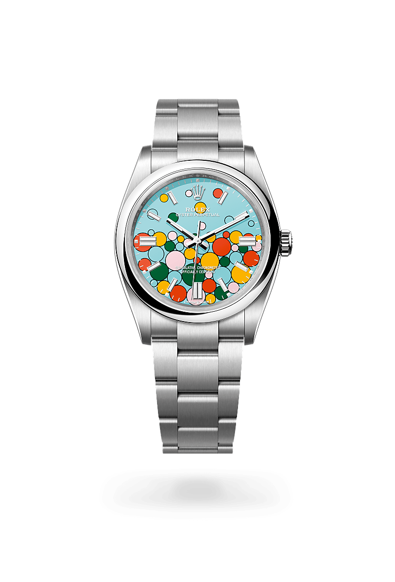 오이스터스틸 소재의 롤렉스 OYSTER PERPETUAL 정면, M126000-0009 - 나우워치