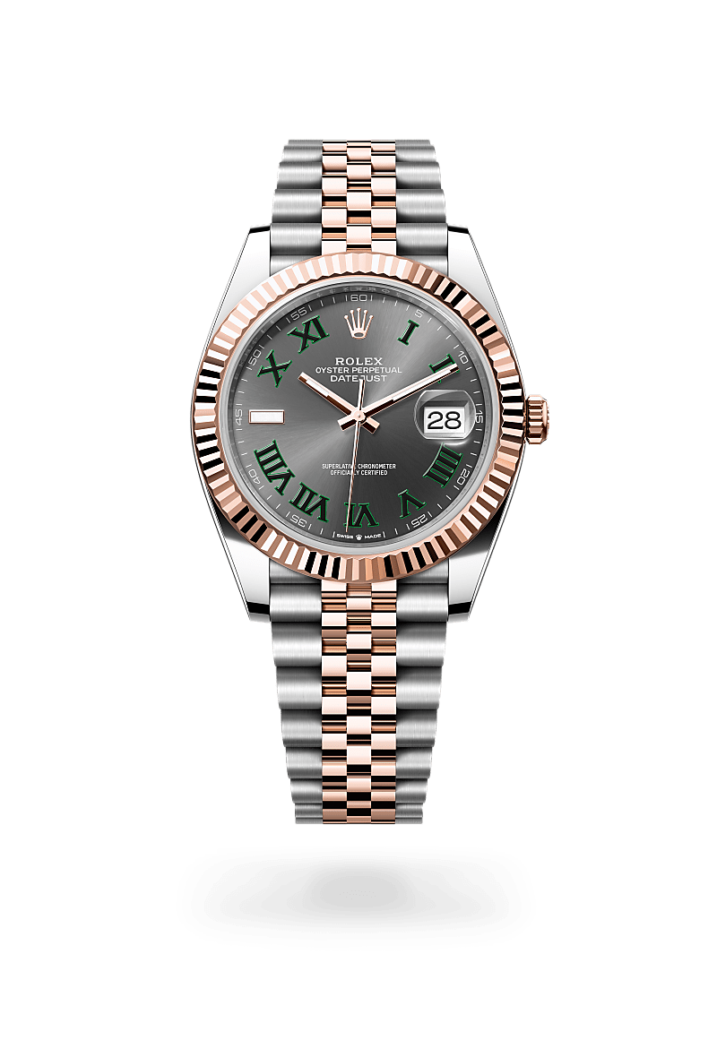 에버로즈 롤레조 - 오이스터스틸과 에버로즈 골드의 조합 소재의 롤렉스 DATEJUST 정면, M126331-0016 - 나우워치