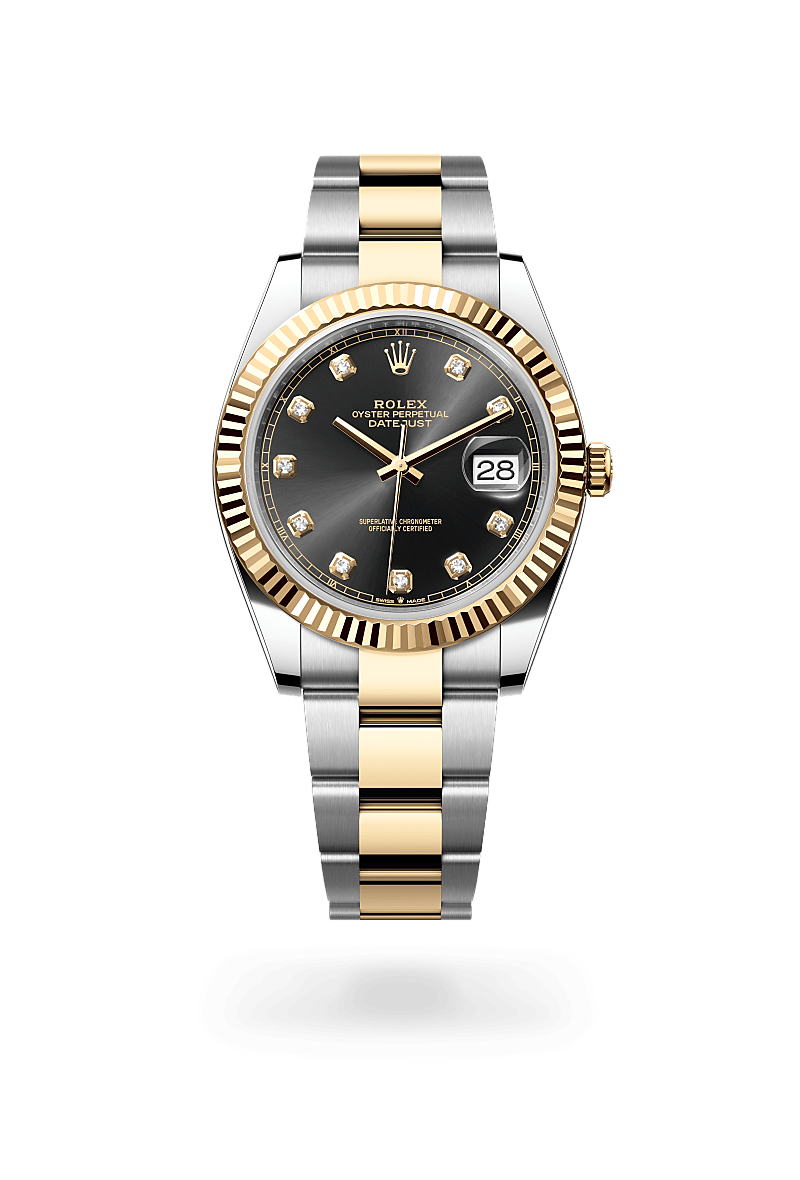 옐로우 롤레조 – 오이스터스틸과 옐로우 골드의 조합 소재의 롤렉스 DATEJUST 정면, M126333-0005 - 나우워치