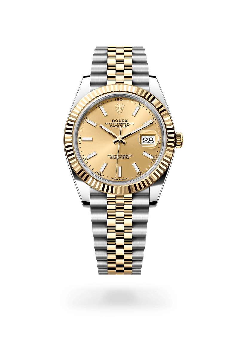 옐로우 롤레조 – 오이스터스틸과 옐로우 골드의 조합 소재의 롤렉스 DATEJUST 정면, M126333-0010 - 나우워치