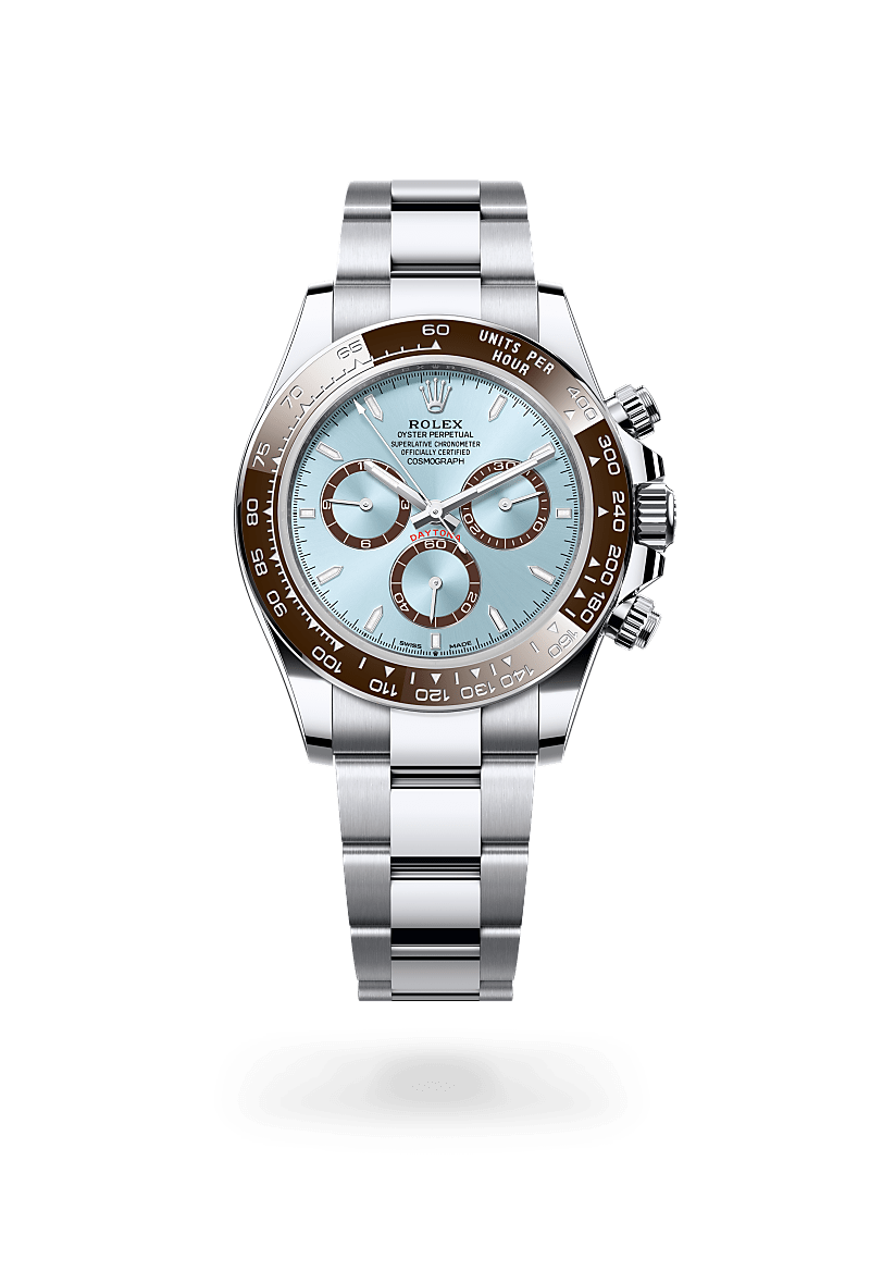 플래티넘 소재의 롤렉스 COSMOGRAPH DAYTONA 정면, M126506-0001 - 나우워치