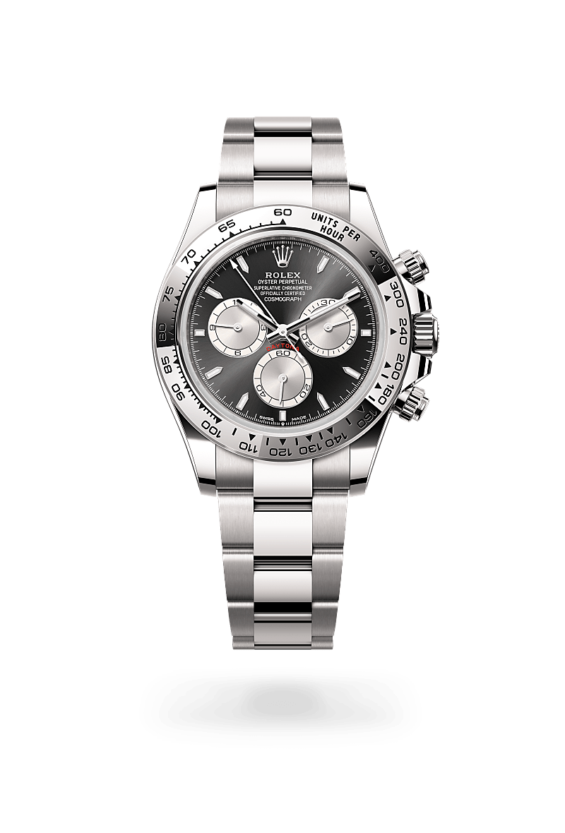 18캐럿 화이트 골드 소재의 롤렉스 COSMOGRAPH DAYTONA 정면, M126509-0001 - 나우워치