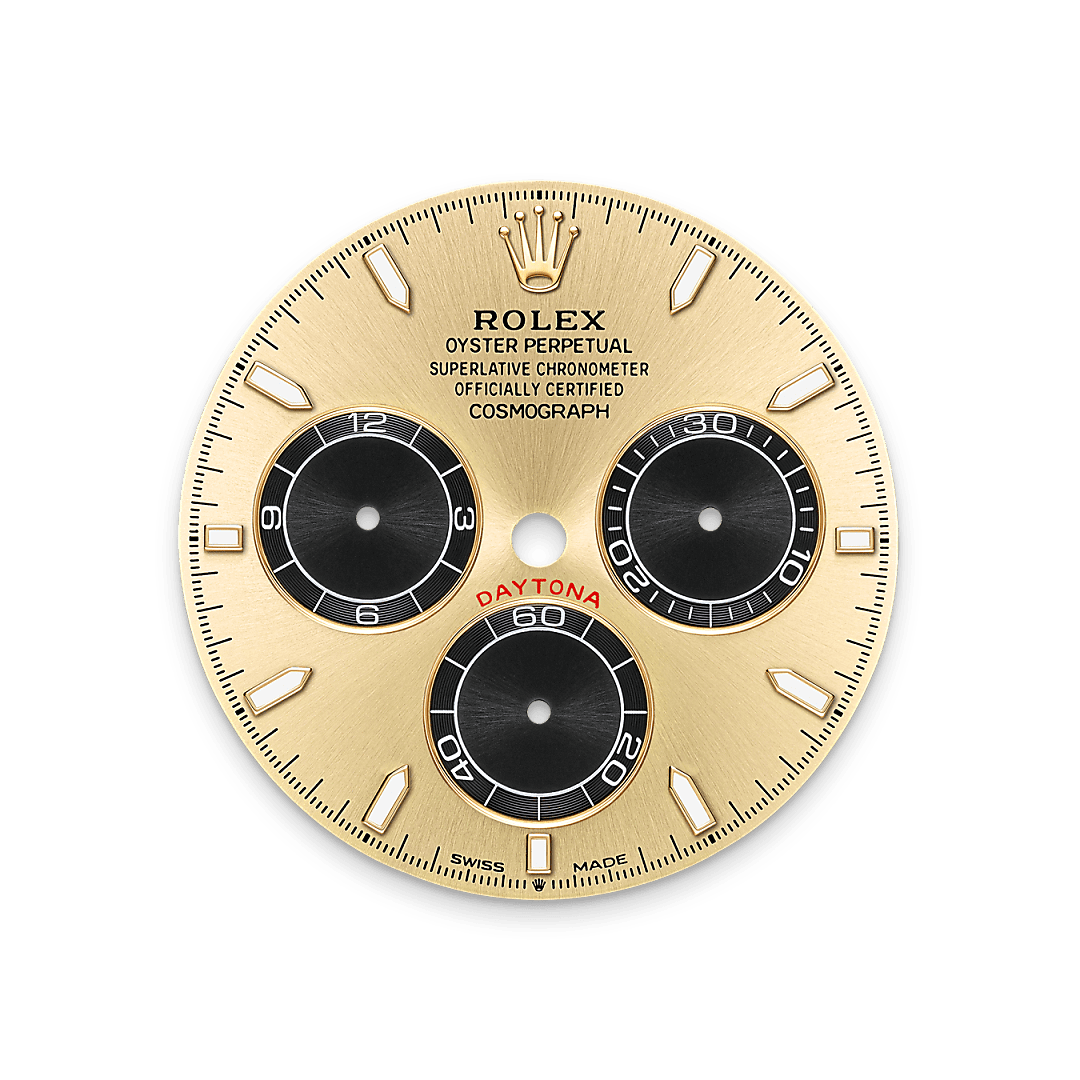 18캐럿 옐로우 골드 소재의 롤렉스 Cosmograph Daytona 다이얼, M126518LN-0012 - 나우워치