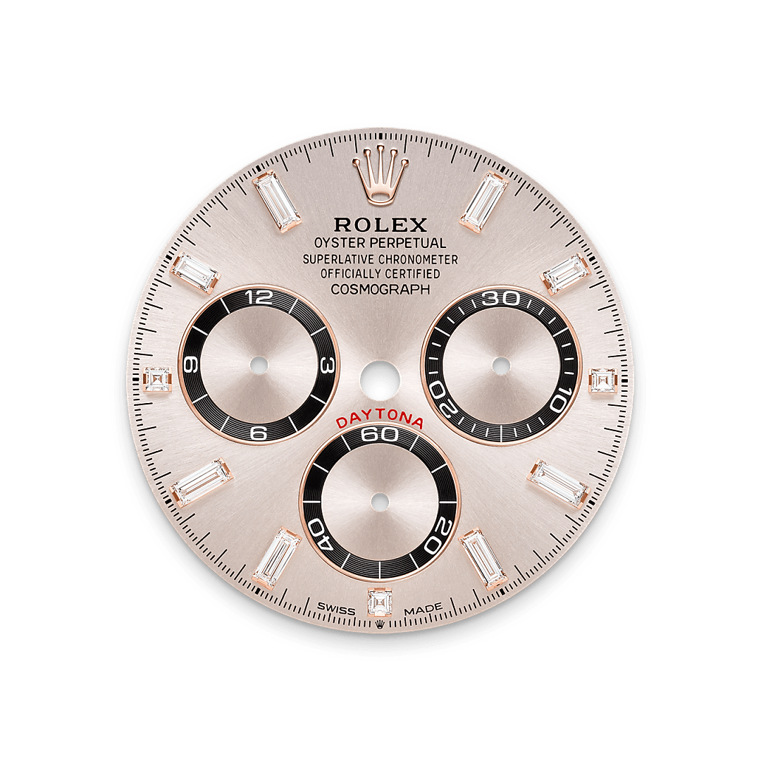 rolex Cosmograph Daytona dial in 18 ct Everose gold with lugs set with diamonds, M126535TBR-0002 - Nowwatch