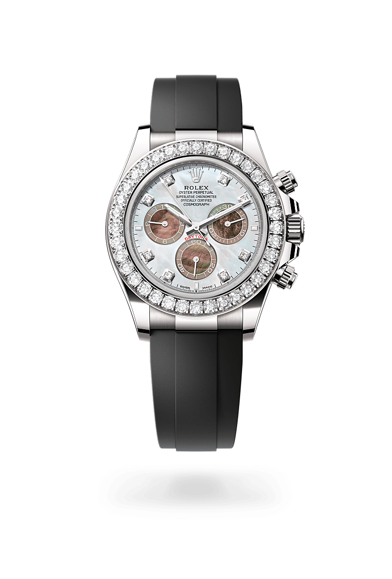 rolex COSMOGRAPH DAYTONA front view in 18 ct white gold, M126589RBR-0001 - Nowwatch