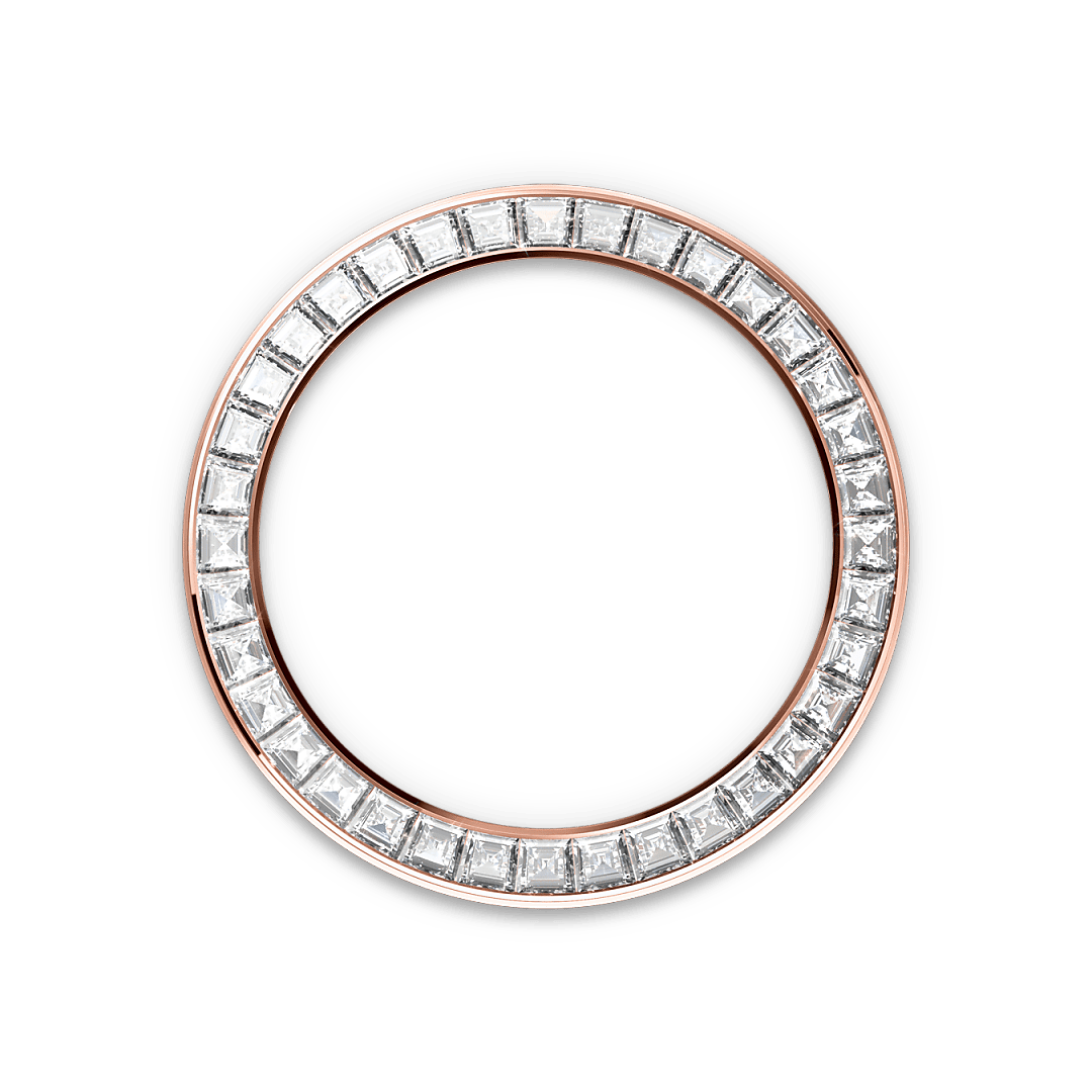 18캐럿 에버로즈 골드, 다이아몬드가 세팅된 러그 소재의 롤렉스 Cosmograph Daytona 베젤, M126595TBR-0001 - 나우워치