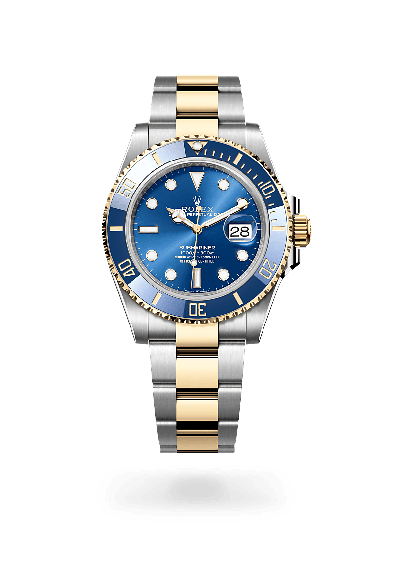 옐로우 롤레조 – 오이스터스틸과 옐로우 골드의 조합 소재의 롤렉스 SUBMARINER 정면, M126613LB-0002 - 나우워치