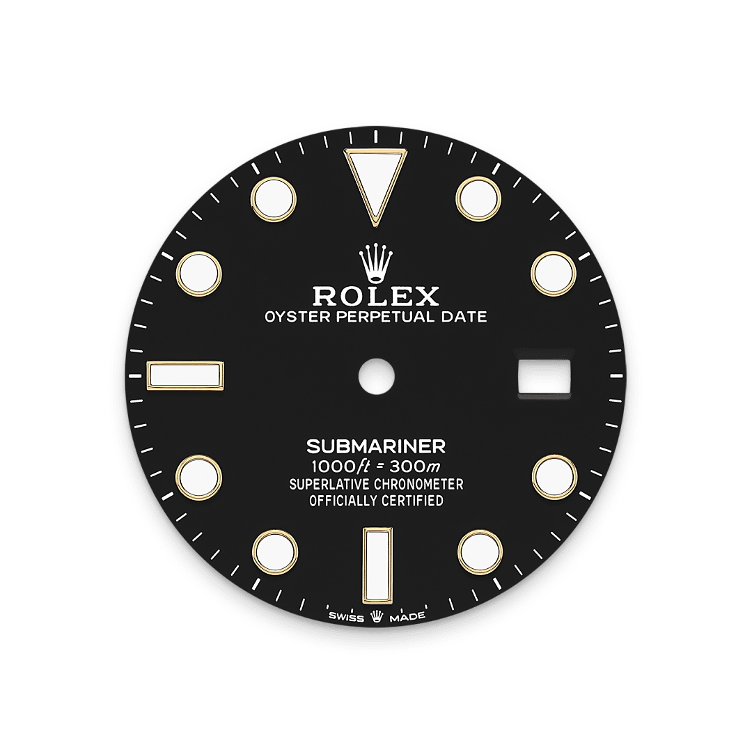 rolex Submariner Date dial  in 18 ct yellow gold, M126618LN-0002 - Nowwatch