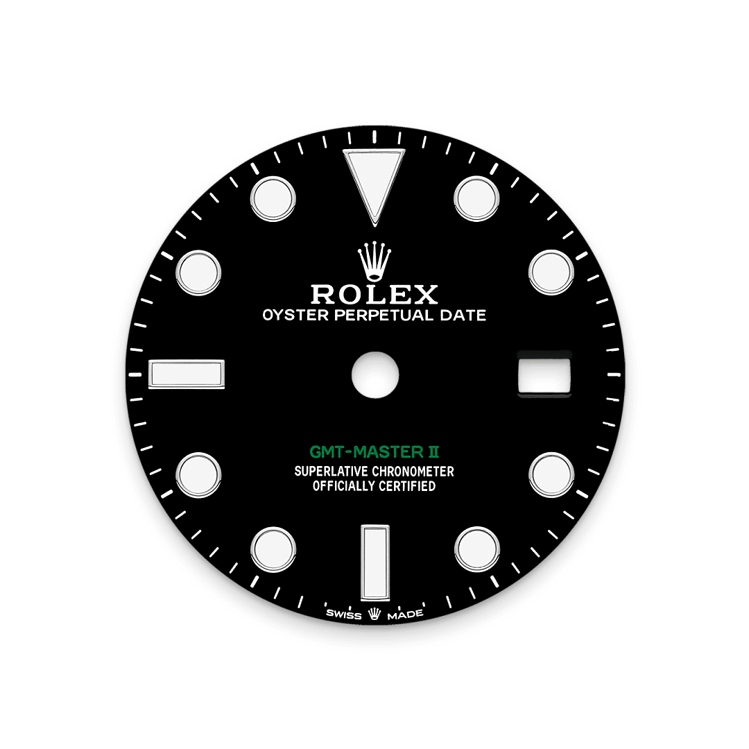 오이스터스틸 소재의 롤렉스 GMT-Master II 다이얼, M126710GRNR-0003 - 나우워치