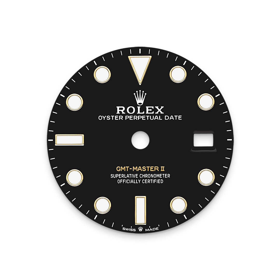 18캐럿 옐로우 골드 소재의 롤렉스 GMT-Master II 다이얼 , M126718GRNR-0001 - 나우워치