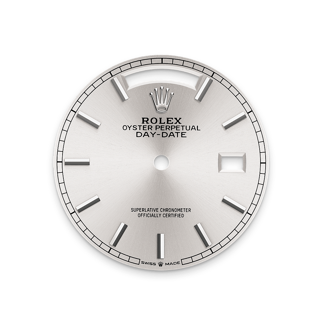 rolex Day-Date 36 dial in 18 ct white gold, M128239-0005 - Nowwatch