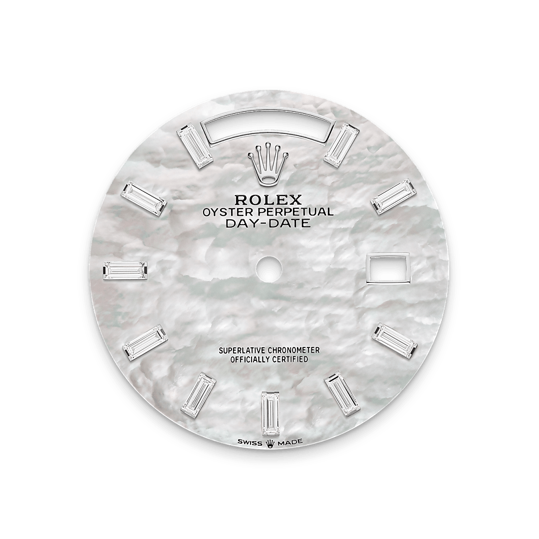 rolex Day-Date 36 dial in 18 ct white gold, M128239-0065 - Nowwatch