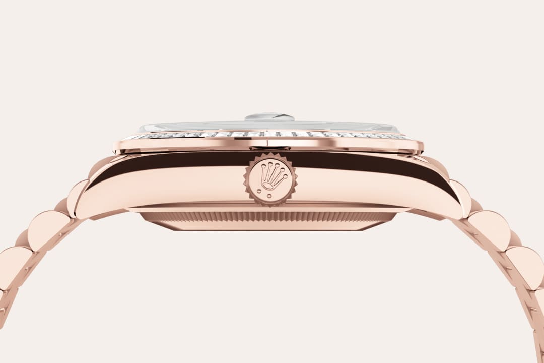 rolex Day-Date 36 material and crown  in 18 ct Everose gold, M128395TBR-0032 - Nowwatch