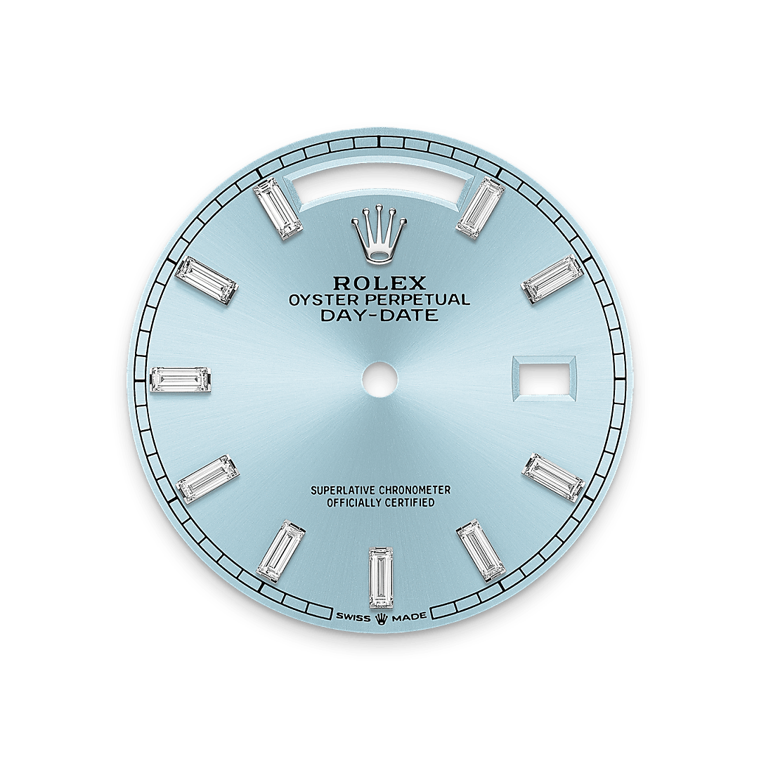 rolex Day-Date 36 dial in Platinum, M128396TBR-0003 - Nowwatch