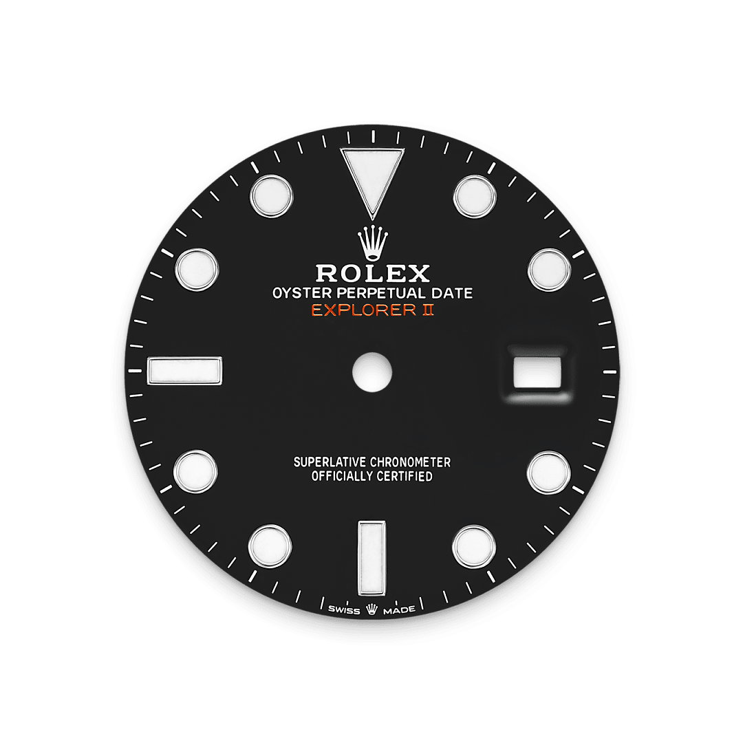 오이스터스틸 소재의 롤렉스 Explorer II 다이얼, M226570-0002 - 나우워치