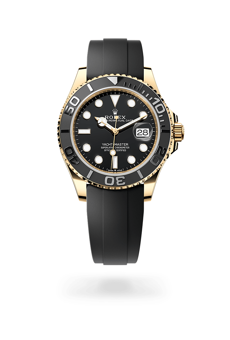 18캐럿 옐로우 골드 소재의 롤렉스 YACHT-MASTER 정면, M226658-0001 - 나우워치