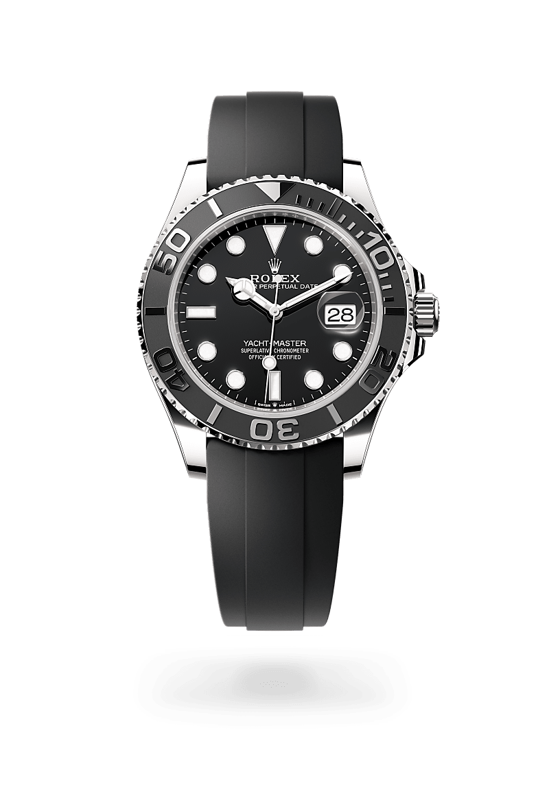 18캐럿 화이트 골드 소재의 롤렉스 YACHT-MASTER 정면, M226659-0002 - 나우워치