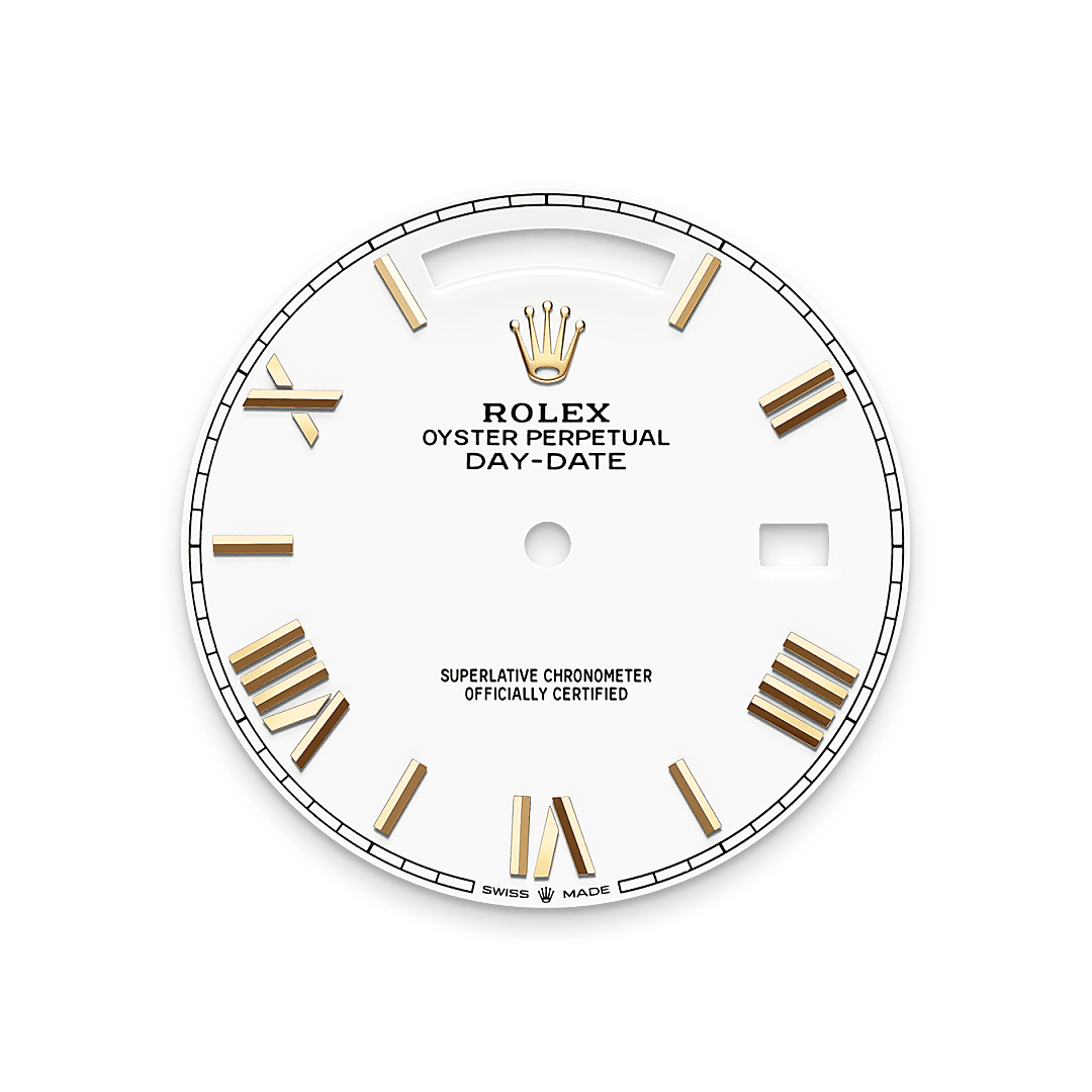 rolex Day-Date 40 dial in 18 ct yellow gold, M228238-0042 - Nowwatch