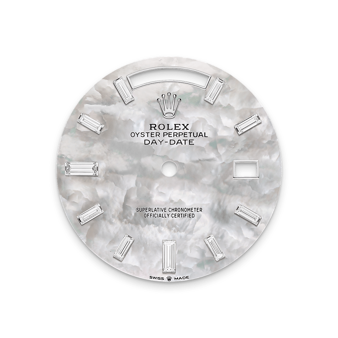 rolex Day-Date 40 dial in 18 ct white gold, M228239-0078 - Nowwatch