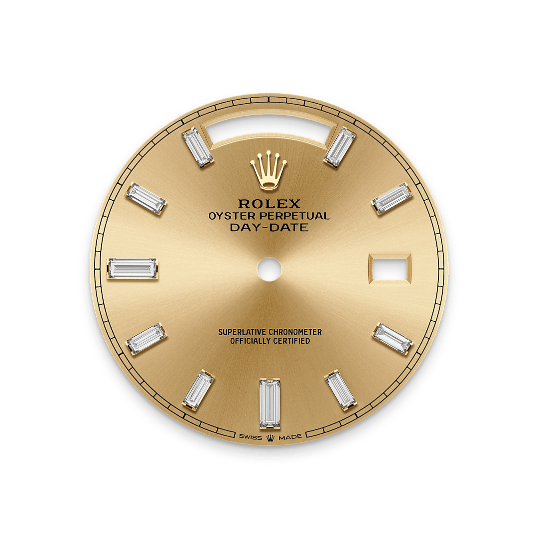 rolex Day-Date 40 dial in 18 ct yellow gold, M228348RBR-0002 - Nowwatch