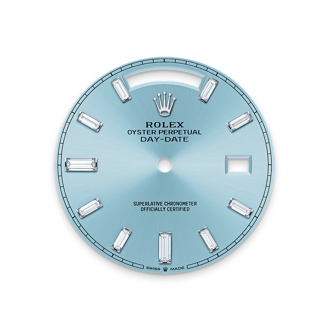 rolex Day-Date 40 dial in Platinum, M228396TBR-0002 - Nowwatch