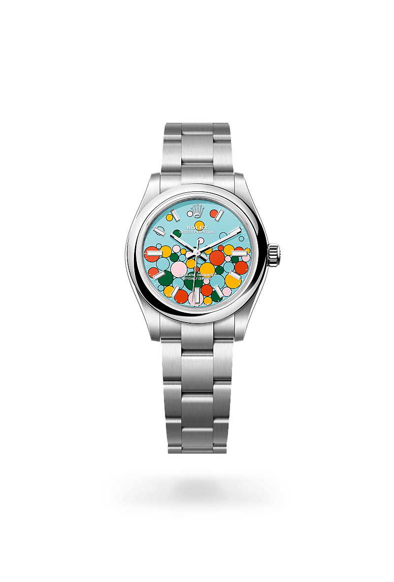 오이스터스틸 소재의 롤렉스 OYSTER PERPETUAL 정면, M277200-0010 - 나우워치