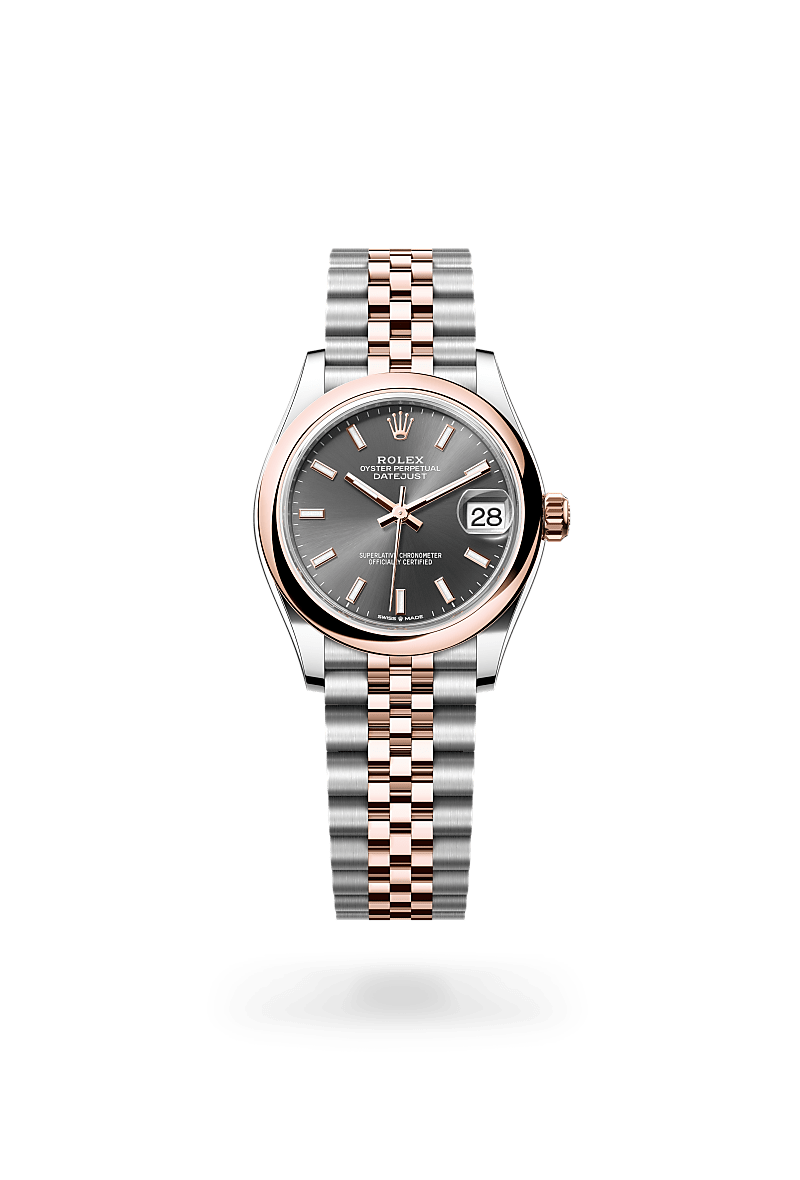 에버로즈 롤레조 - 오이스터스틸과 에버로즈 골드의 조합 소재의 롤렉스 DATEJUST 정면, M278241-0018 - 나우워치