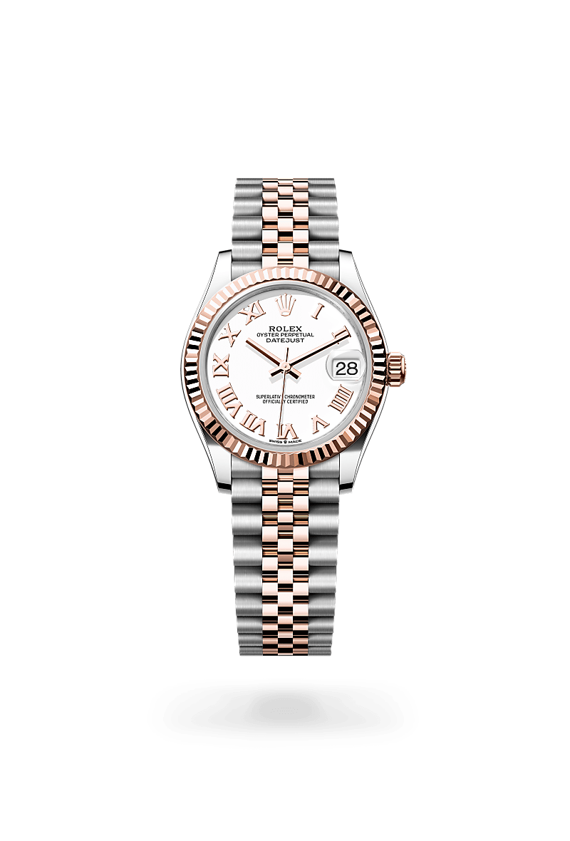 rolex DATEJUST front view in Everose Rolesor - combination of Oystersteel and Everose gold, M278271-0002 - Nowwatch