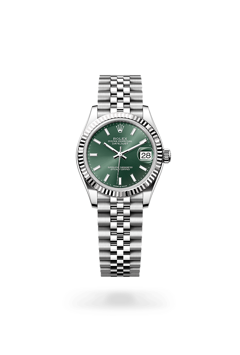 화이트 롤레조 – 오이스터스틸과 화이트 골드의 조합 소재의 롤렉스 DATEJUST 정면, M278274-0018 - 나우워치