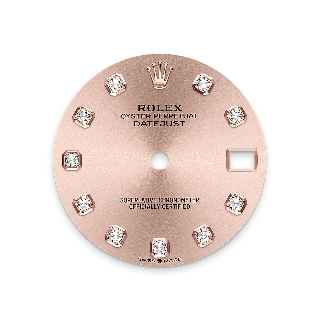 rolex Datejust 31 dial in Everose Rolesor - combination of Oystersteel and Everose gold, M278381RBR-0023 - Nowwatch