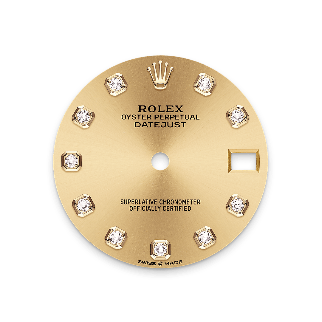 rolex Datejust 31 dial in Yellow Rolesor - combination of Oystersteel and yellow gold, M278383RBR-0025 - Nowwatch