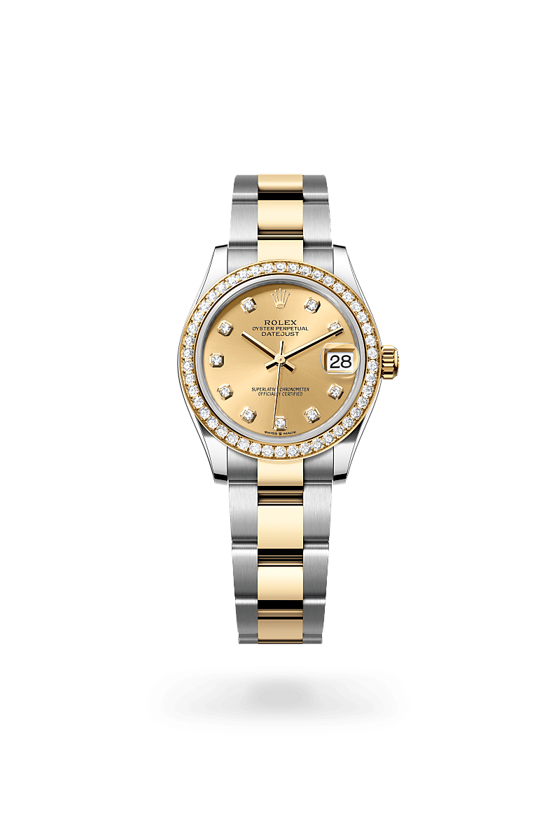 옐로우 롤레조 – 오이스터스틸과 옐로우 골드의 조합 소재의 롤렉스 DATEJUST 정면, M278383RBR-0025 - 나우워치