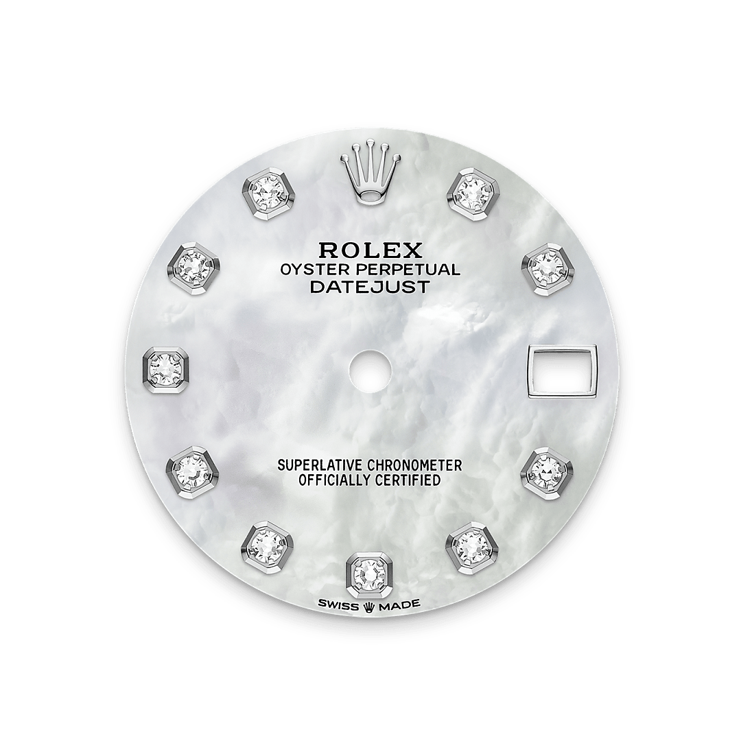 rolex Datejust 31 dial in White Rolesor - combination of Oystersteel and white gold, M278384RBR-0008 - Nowwatch