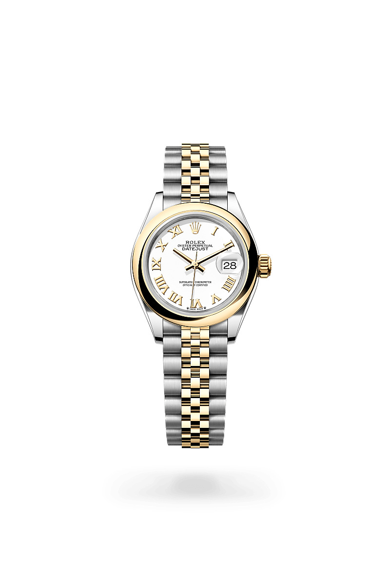 옐로우 롤레조 – 오이스터스틸과 옐로우 골드의 조합 소재의 롤렉스 LADY-DATEJUST 정면, M279163-0023 - 나우워치