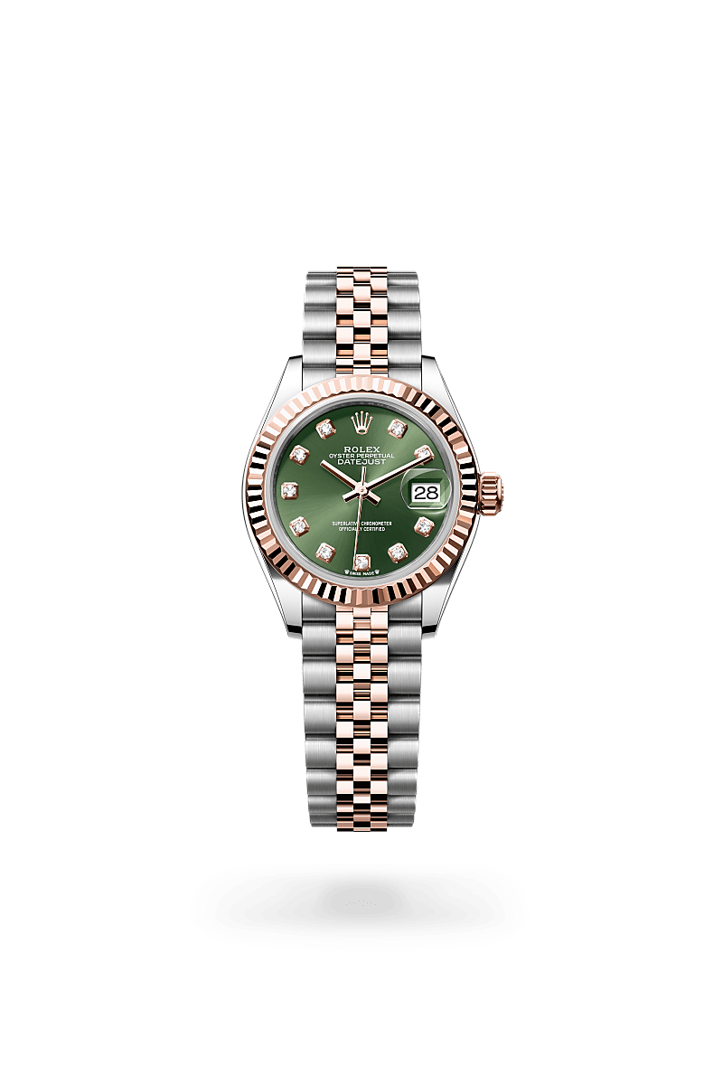 rolex LADY-DATEJUST front view in Everose Rolesor - combination of Oystersteel and Everose gold, M279171-0007 - Nowwatch