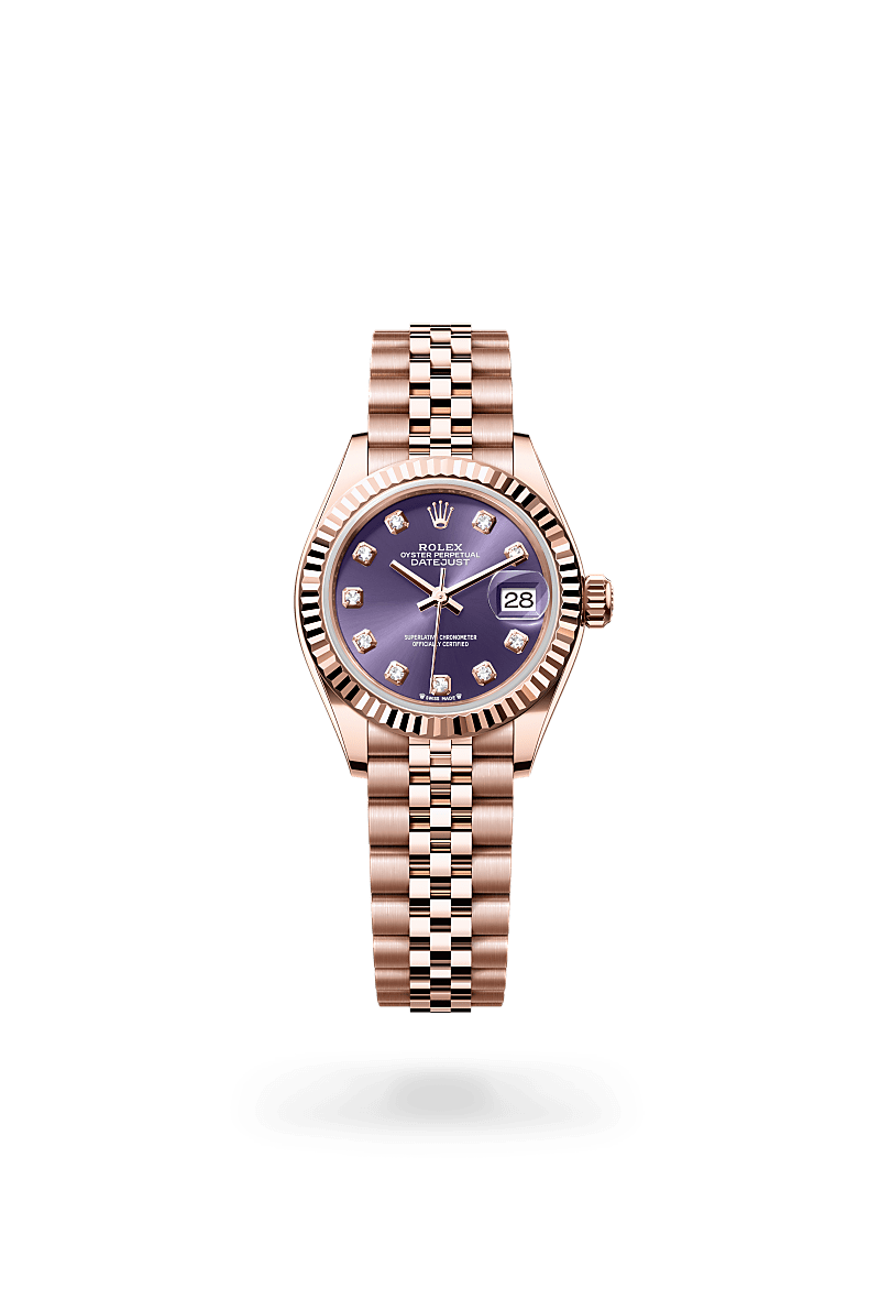 18캐럿 에버로즈 골드 소재의 롤렉스 LADY-DATEJUST 정면, M279175-0020 - 나우워치