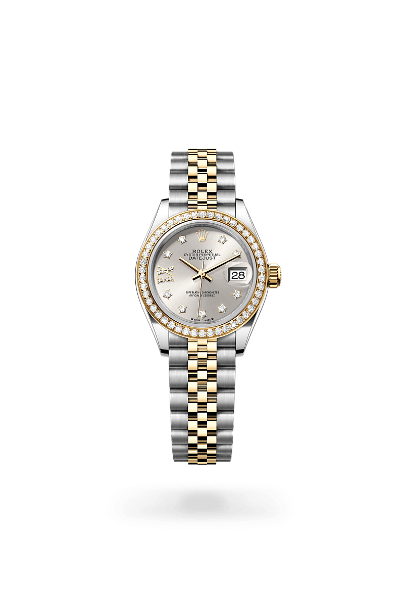 옐로우 롤레조 – 오이스터스틸과 옐로우 골드의 조합 소재의 롤렉스 LADY-DATEJUST 정면, M279383RBR-0003 - 나우워치