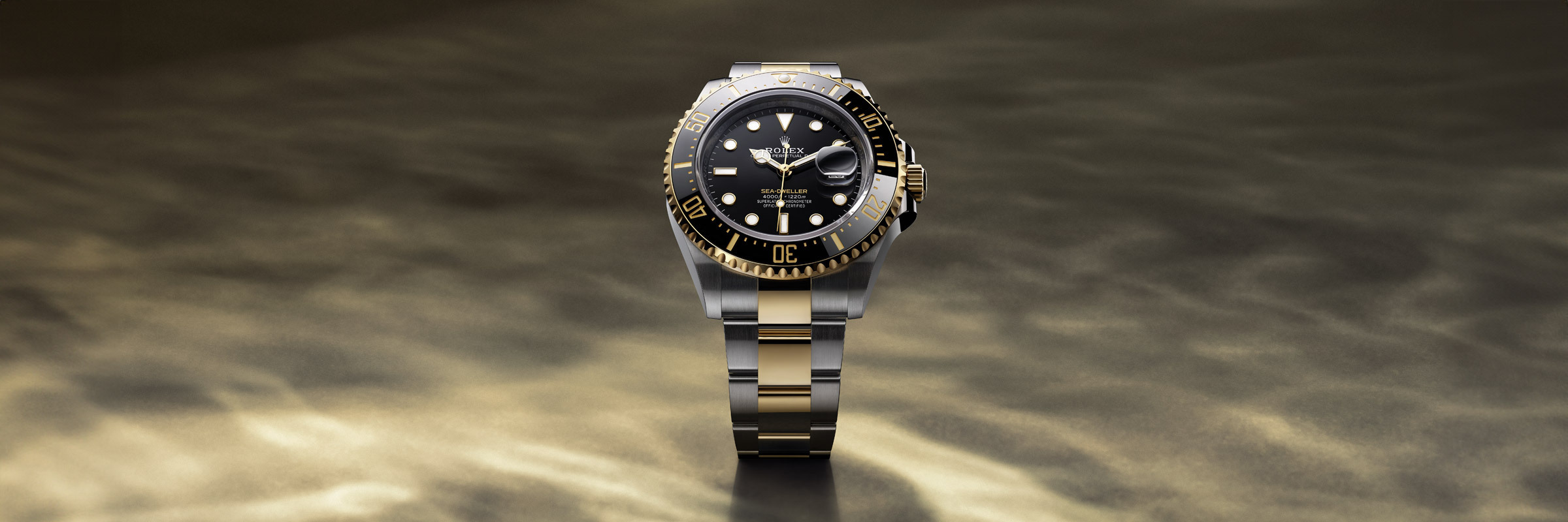 옐로우 롤레조 – 오이스터스틸과 옐로우 골드의 조합 소재의 롤렉스 SEA-DWELLER, M126603-0001 - 나우워치